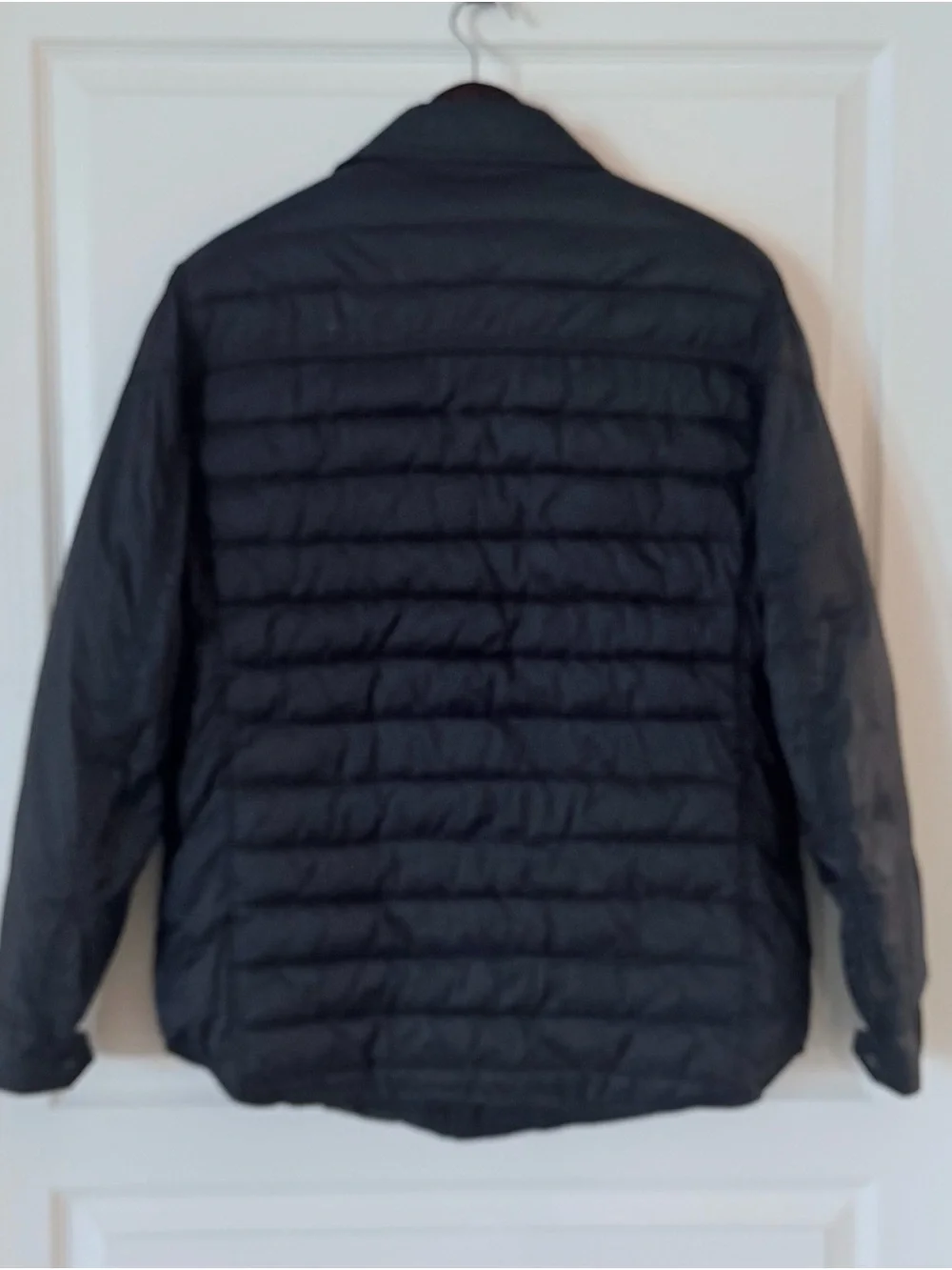 Banana Republic Navy Pirmaloft Quilted Button-Front Puffer Jacket